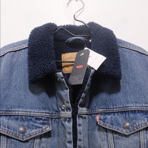 Big E Levi’s Blue Sherpa Denim Jean Jacket Sz XL